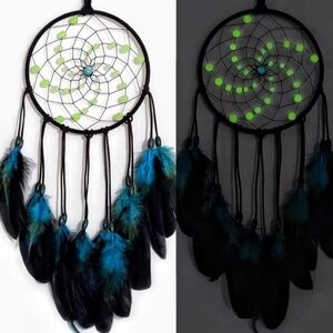 NIP! Beautiful Blue & Brown Dream Catchers with Glow In The Dark Beads Woven In!